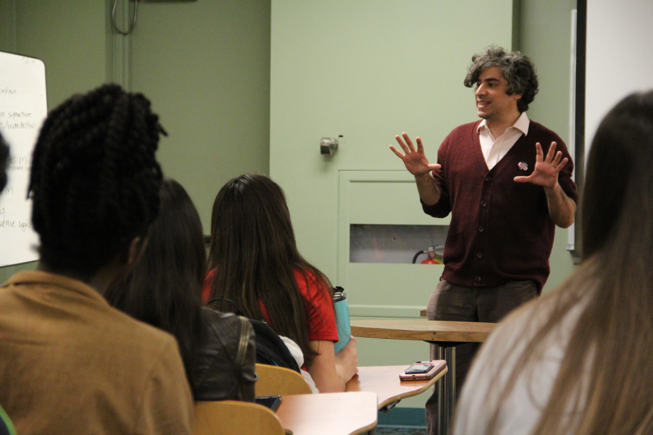 Arun Chaudhary speaks to students in Professor Levin’s Documentary Filmmaking class